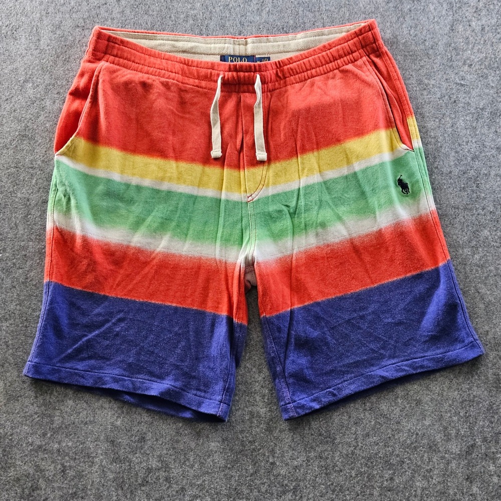 Polo Ralph Lauren Mens Spectra Stripe French Terry Shorts Medium